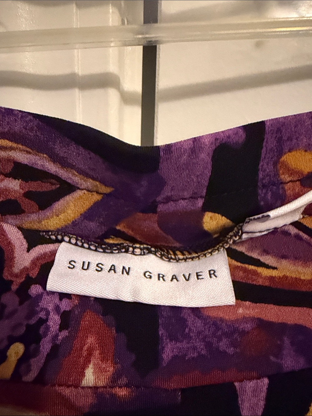 Susan Graver Purple Multicolor Floral Print Pants - Picture 3 of 4